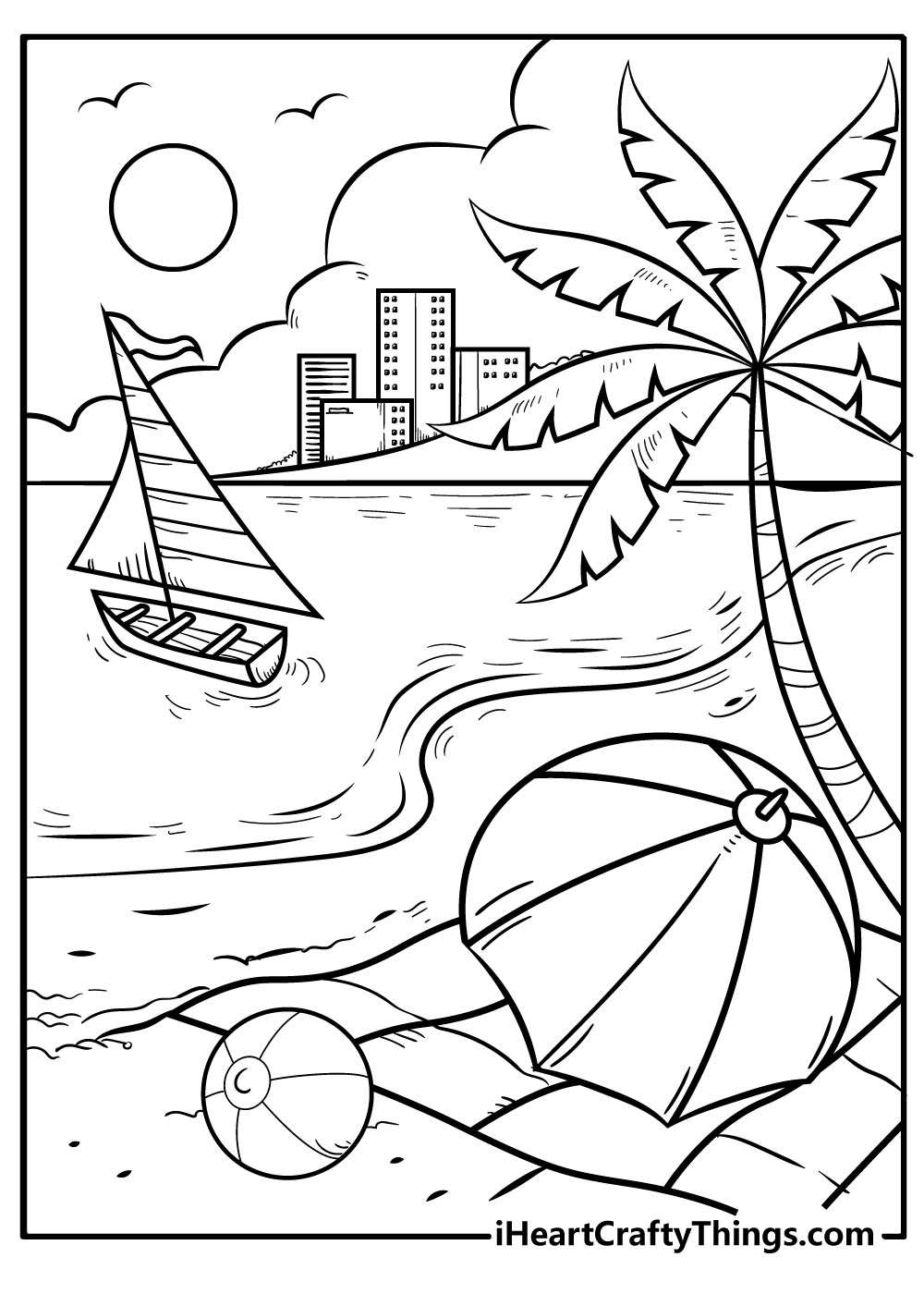 Beach Coloring Pages FREE Printable 95