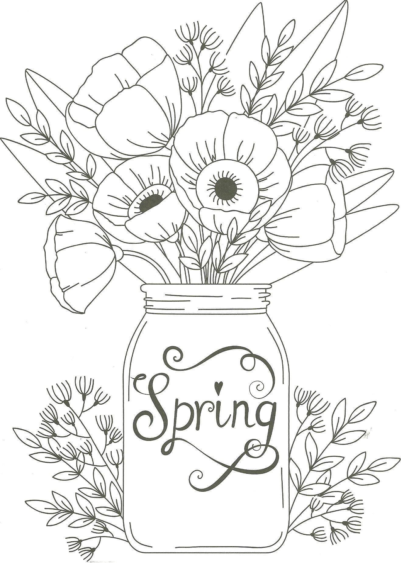 Floral Coloring Pages Simple 104