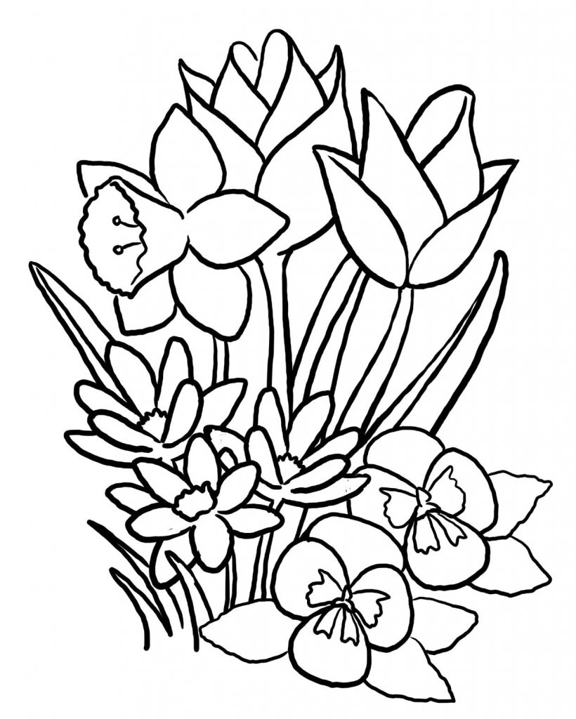 Floral Coloring Pages Simple 105