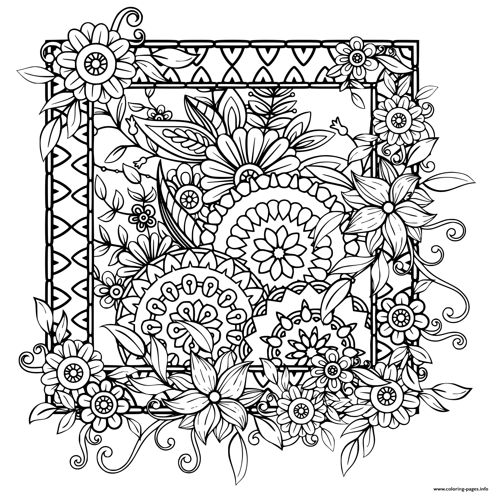 Floral Coloring Pages Simple 107