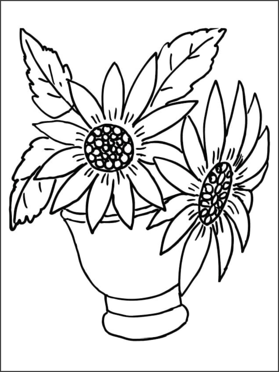 Floral Coloring Pages Simple 108
