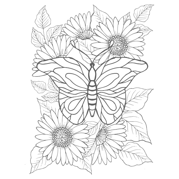 Floral Coloring Pages Simple 114