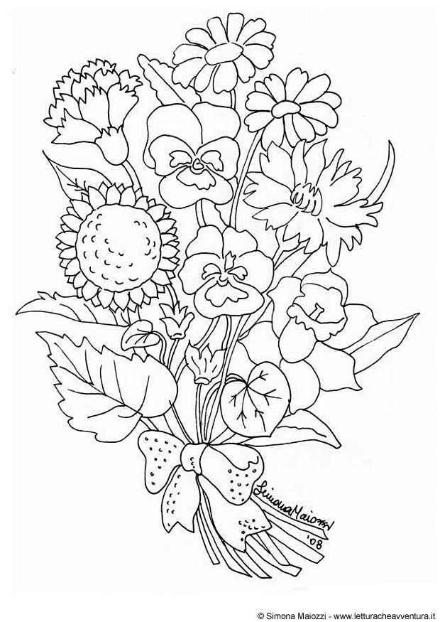 Floral Coloring Pages Simple 115