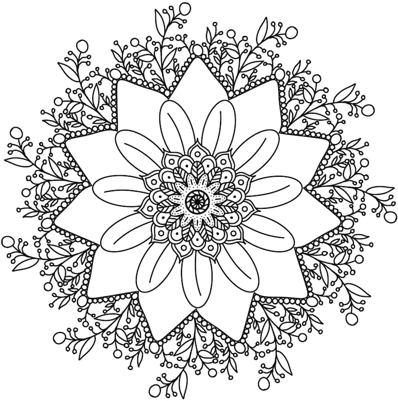 Floral Coloring Pages Simple 116