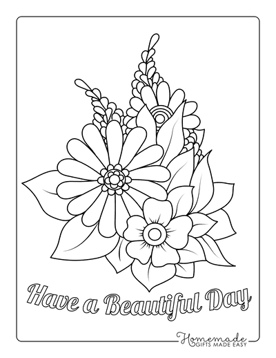 Floral Coloring Pages Simple 119