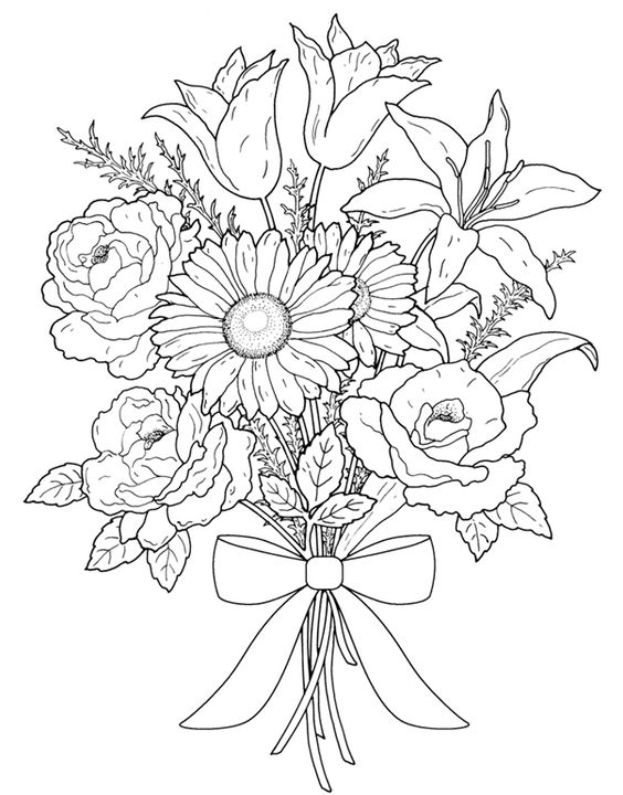 Floral Coloring Pages Simple 12
