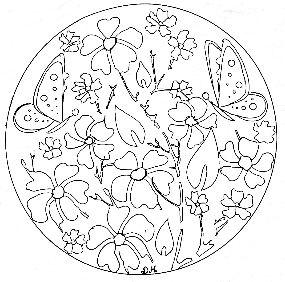 Floral Coloring Pages Simple 121
