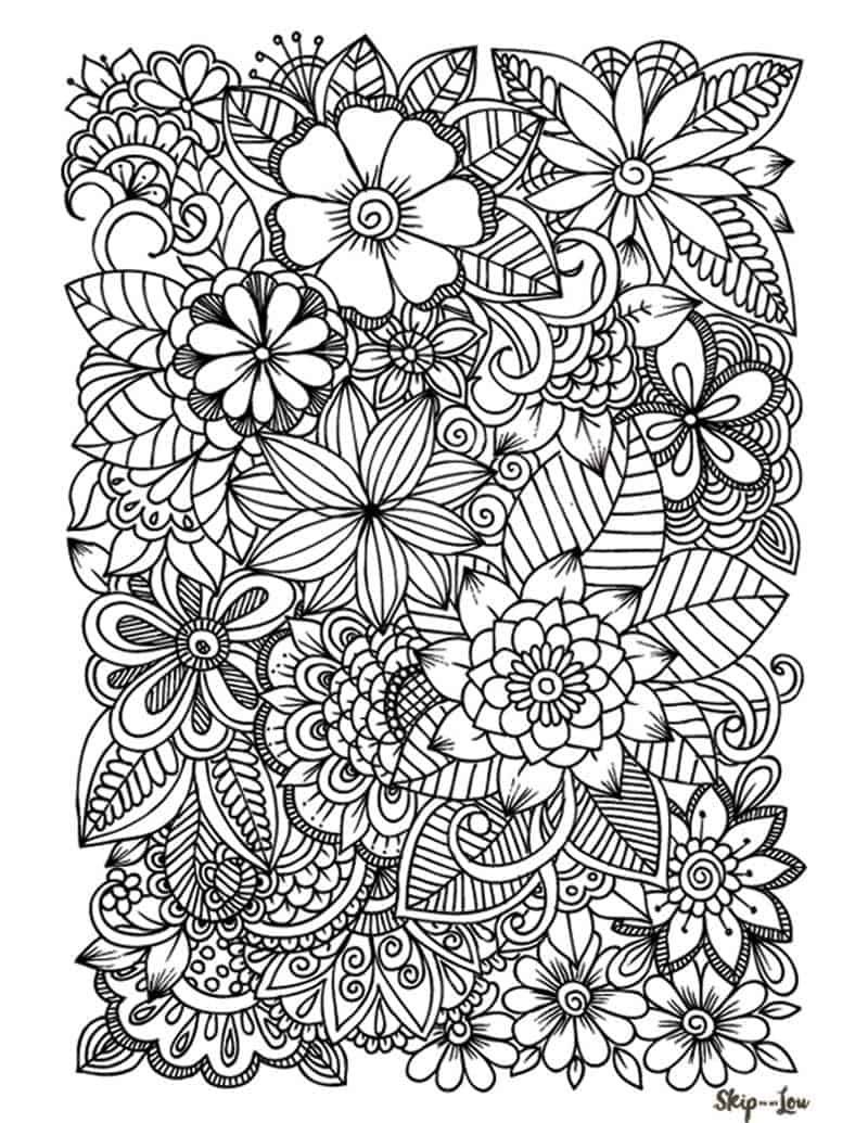 Floral Coloring Pages Simple 128