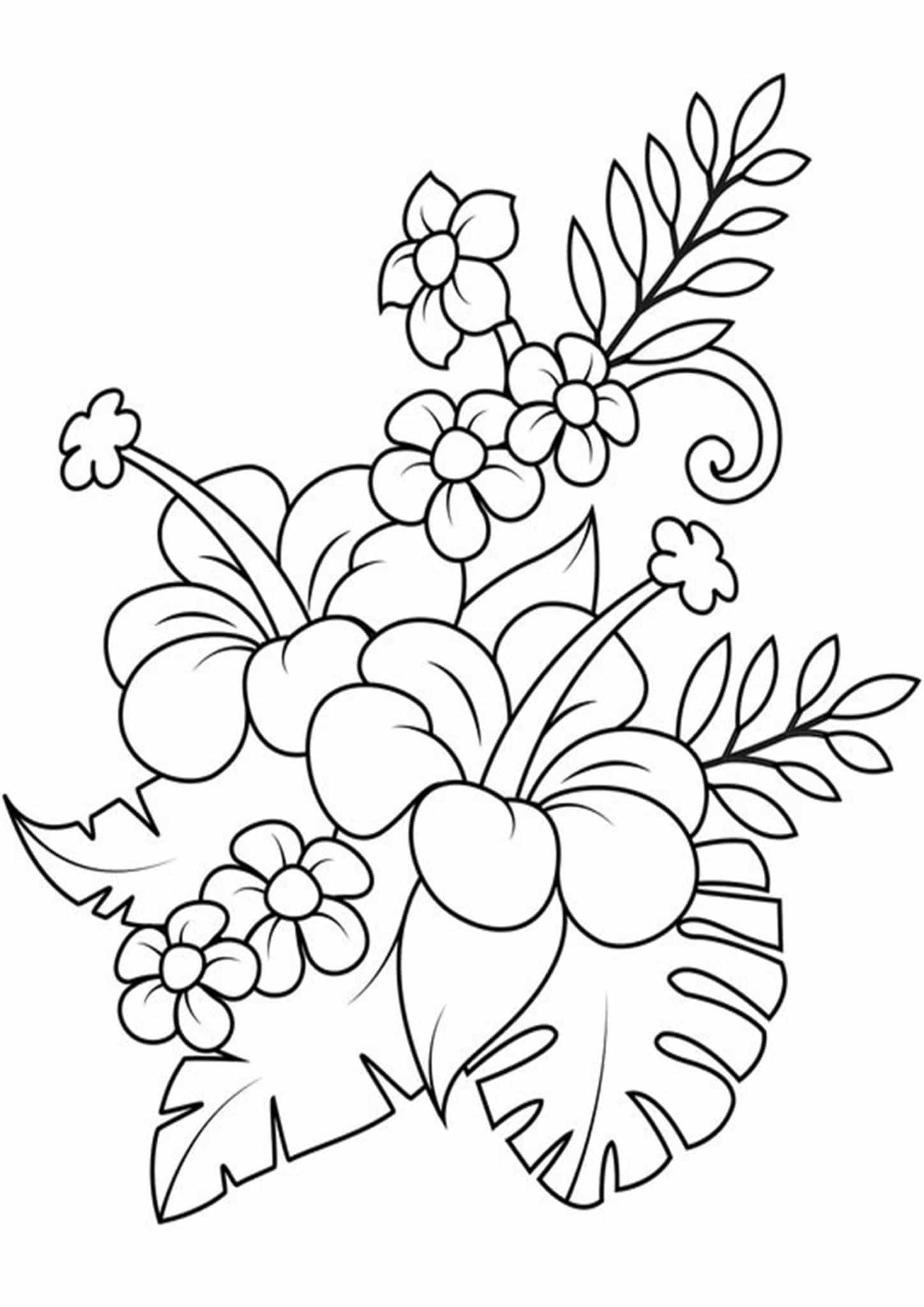 Floral Coloring Pages Simple 131