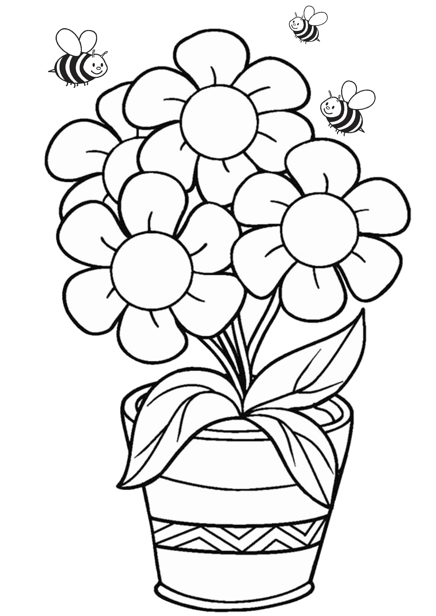 Floral Coloring Pages Simple 132