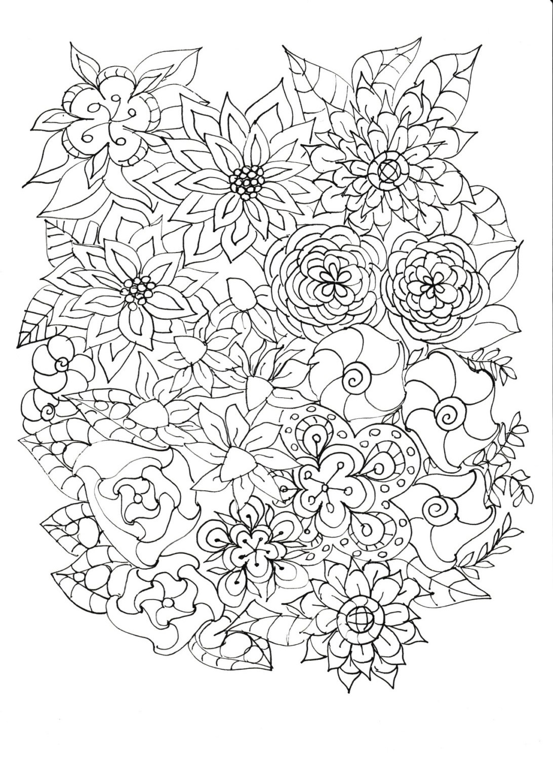 Floral Coloring Pages Simple 133
