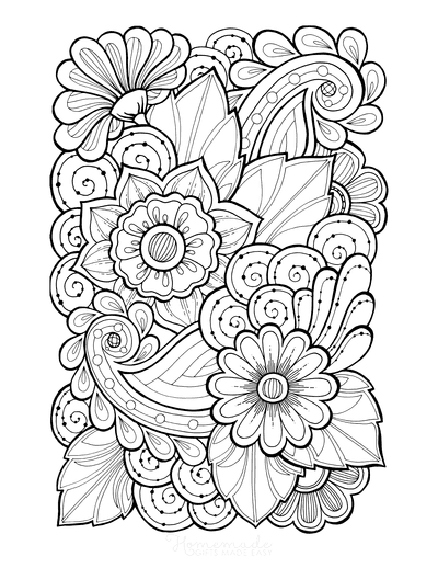 Floral Coloring Pages Simple 135