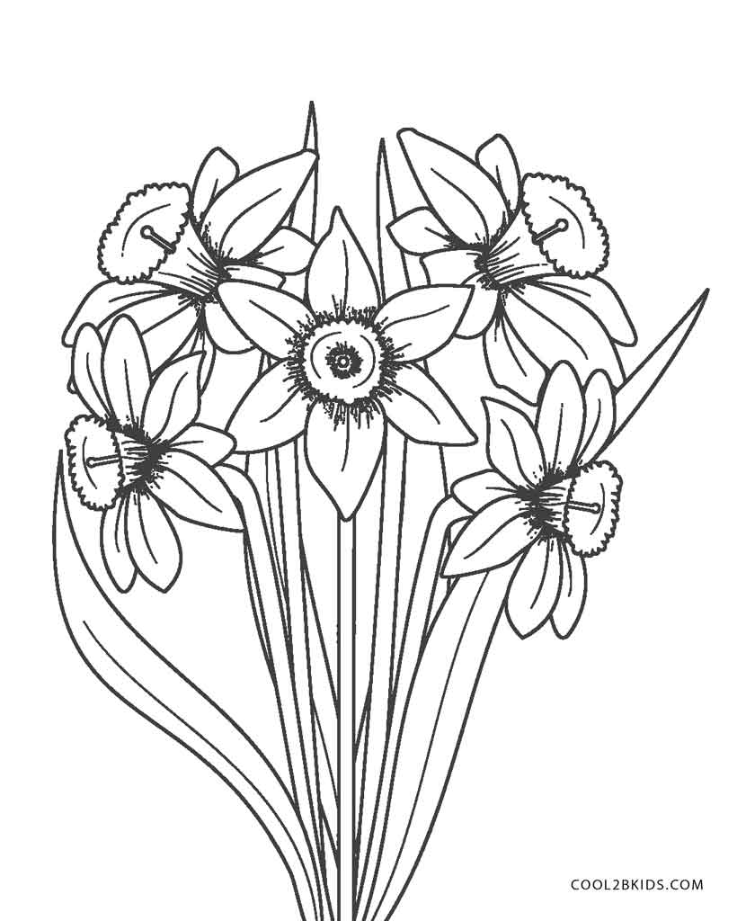 Floral Coloring Pages Simple 137