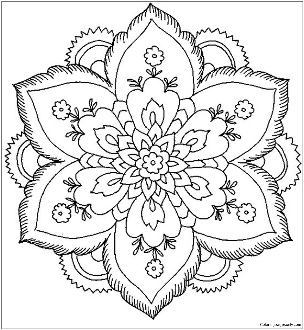 Floral Coloring Pages Simple 14