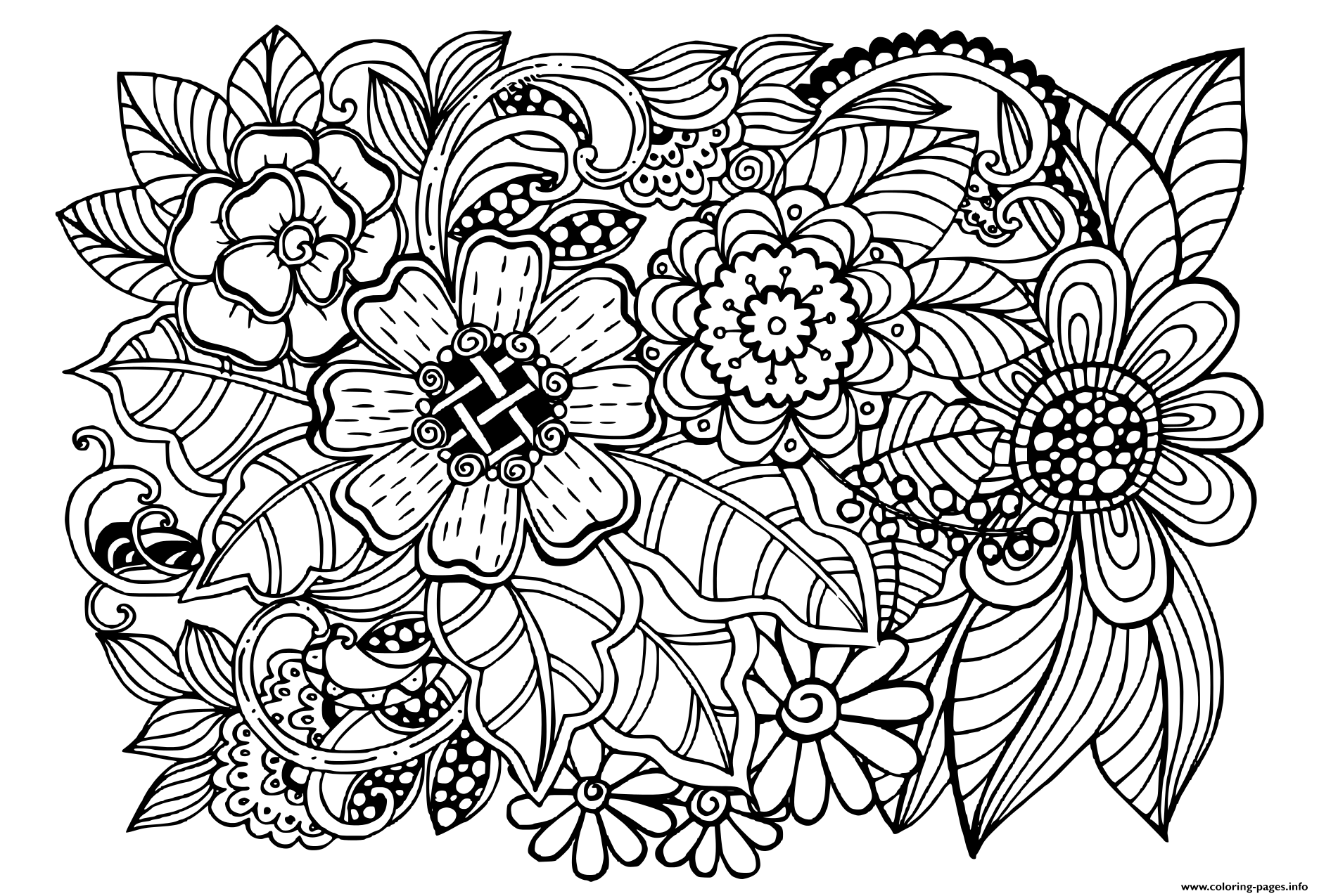 Floral Coloring Pages Simple 140