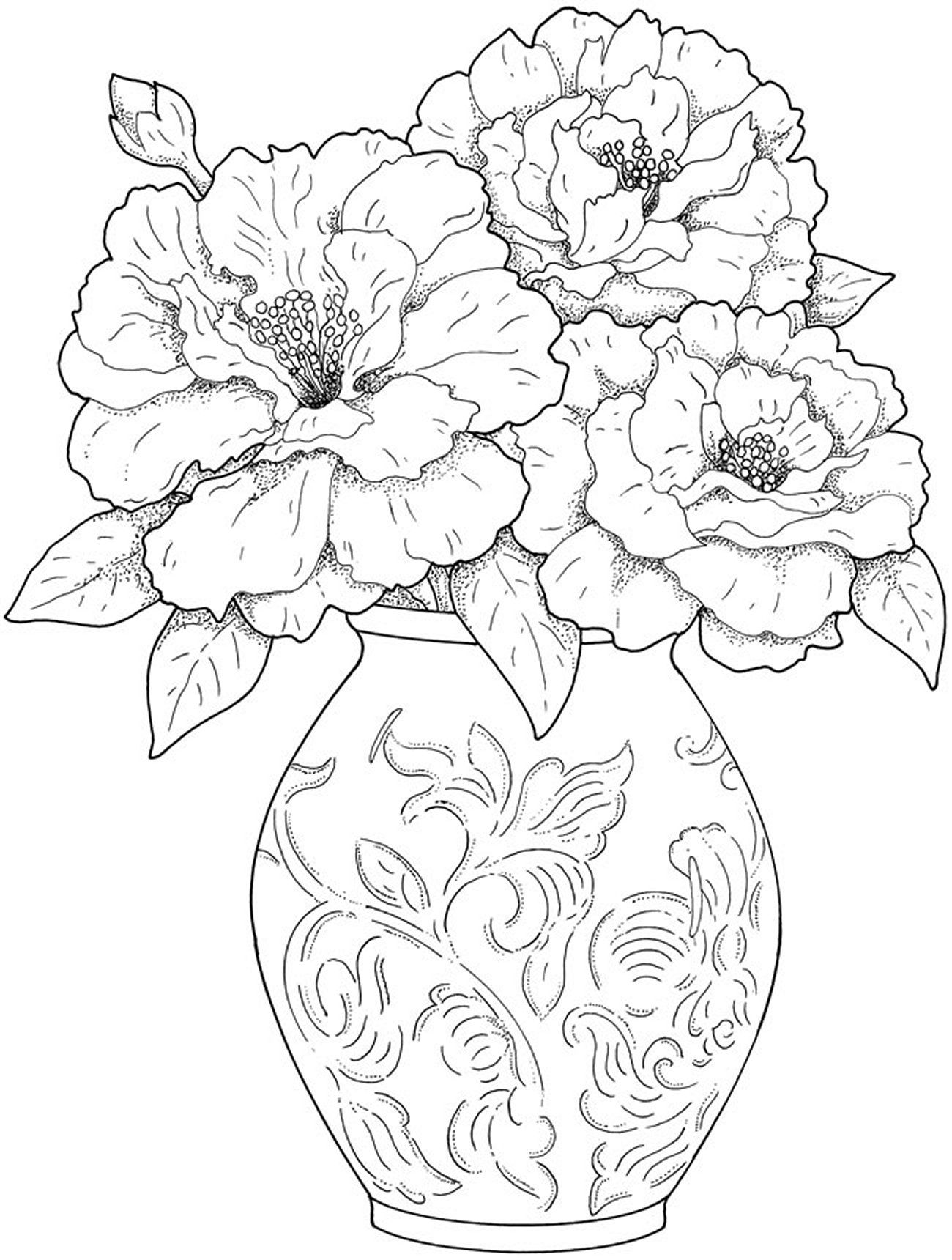 Floral Coloring Pages Simple 142