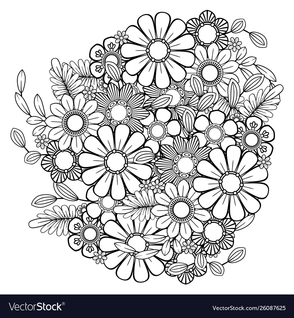 Floral Coloring Pages Simple 158