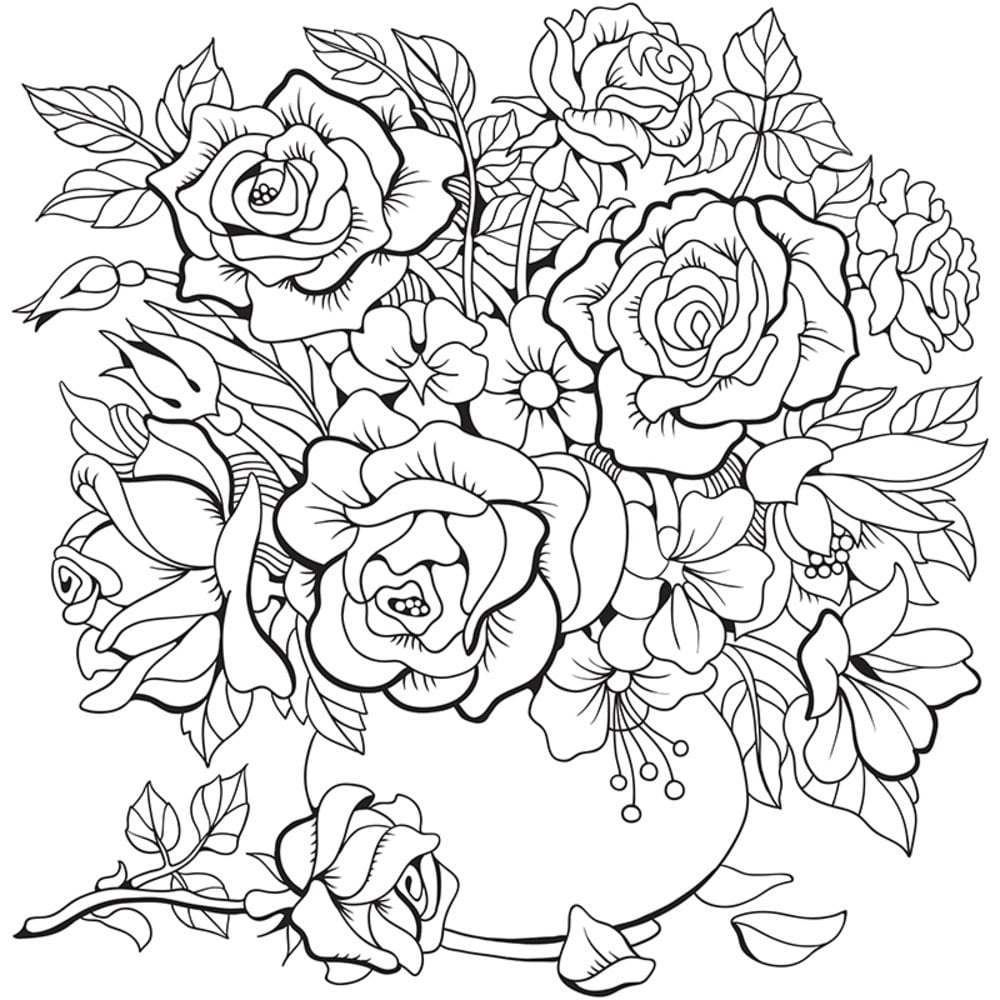 Floral Coloring Pages Simple 160