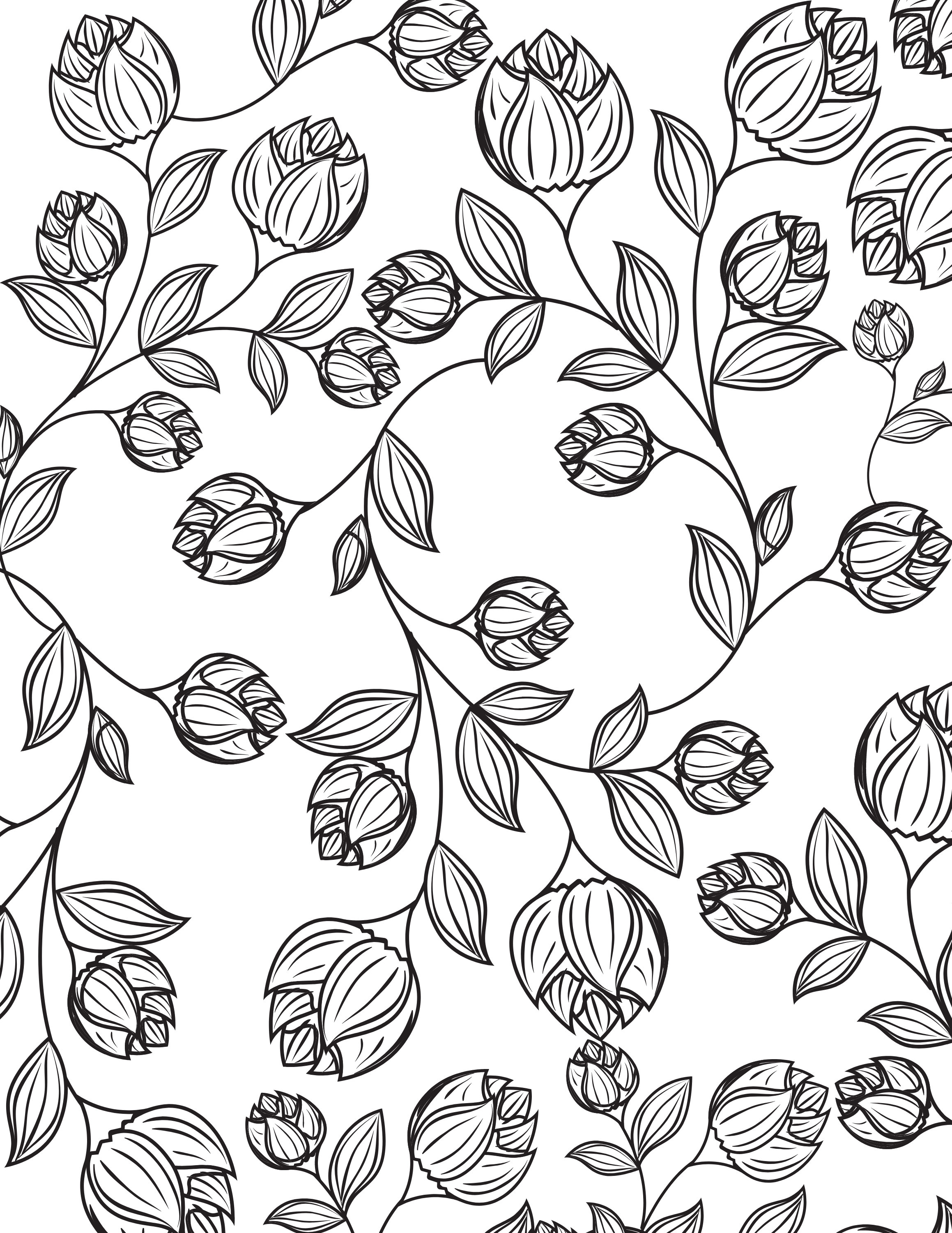 Floral Coloring Pages Simple 161