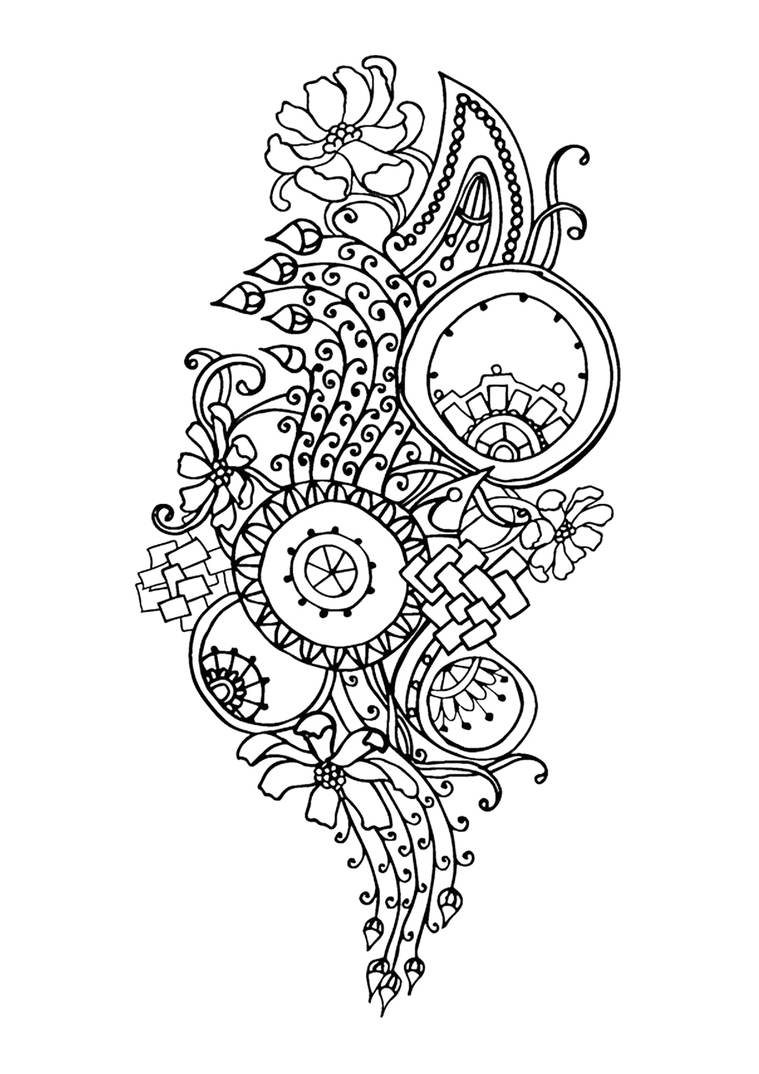 Floral Coloring Pages Simple 163