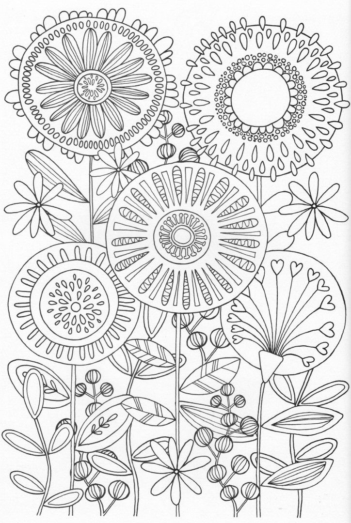 Floral Coloring Pages Simple 165