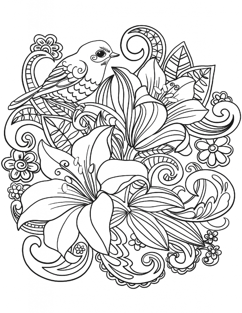 Floral Coloring Pages Simple 167