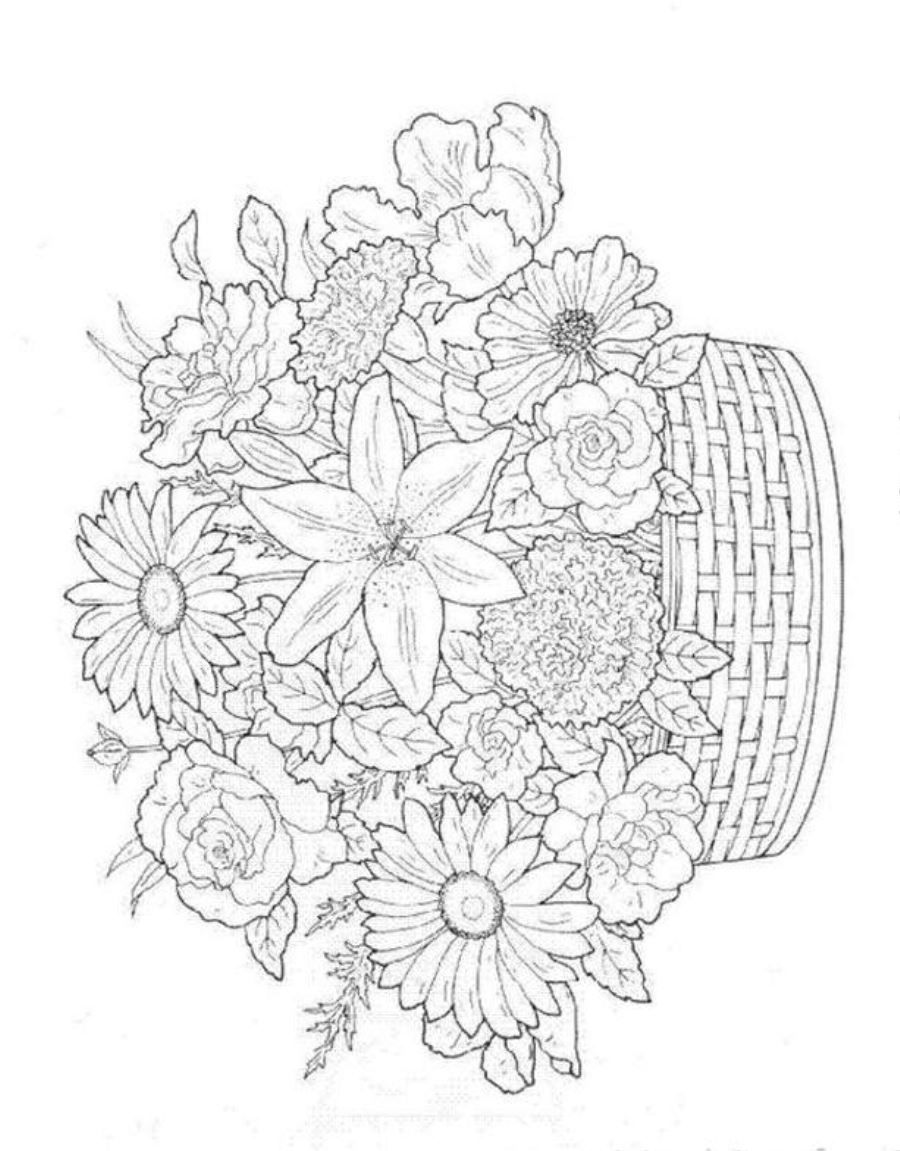 Floral Coloring Pages Simple 171