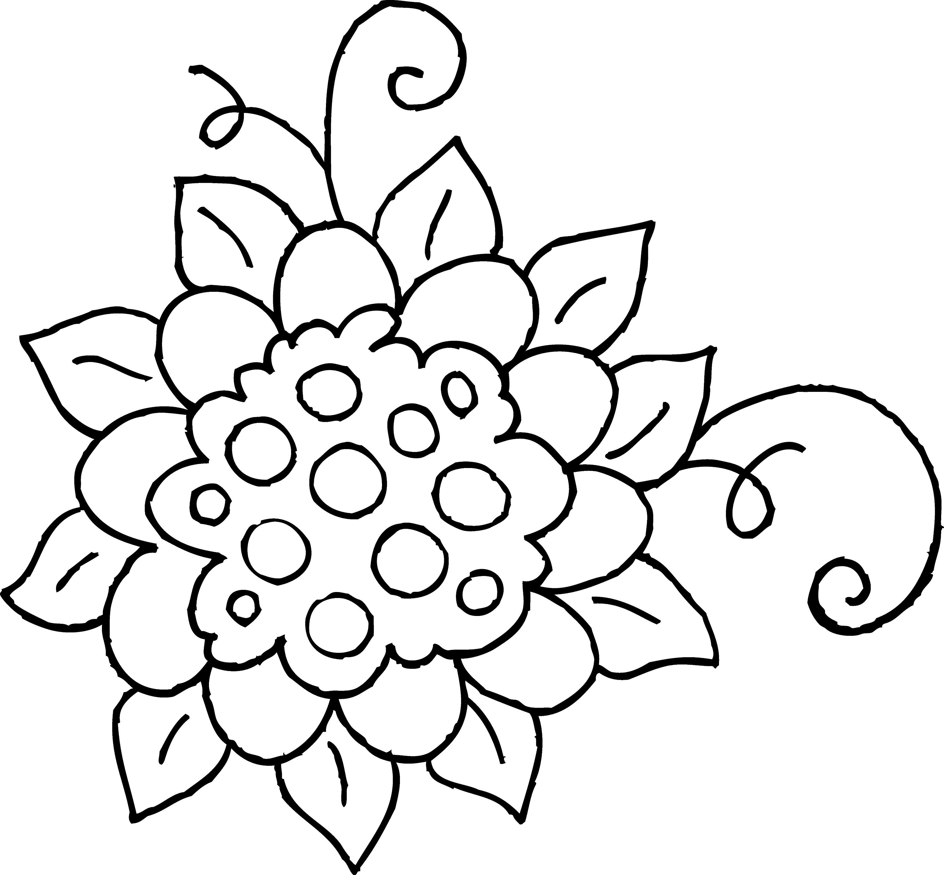 Floral Coloring Pages Simple 173
