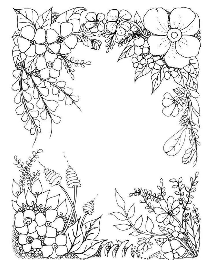 Floral Coloring Pages Simple 176