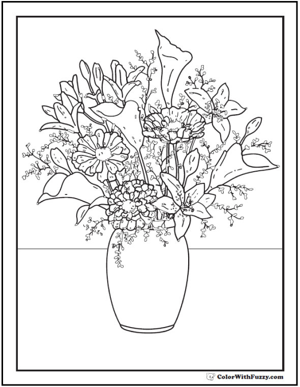 Floral Coloring Pages Simple 177