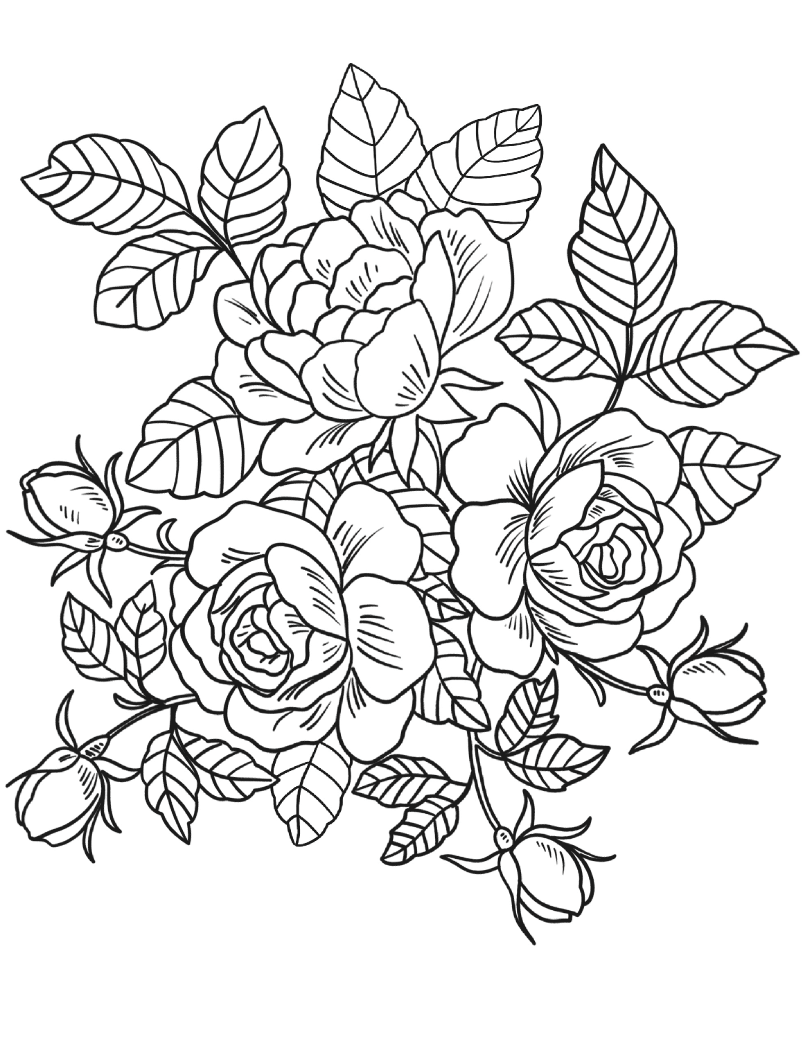 Floral Coloring Pages Simple 18