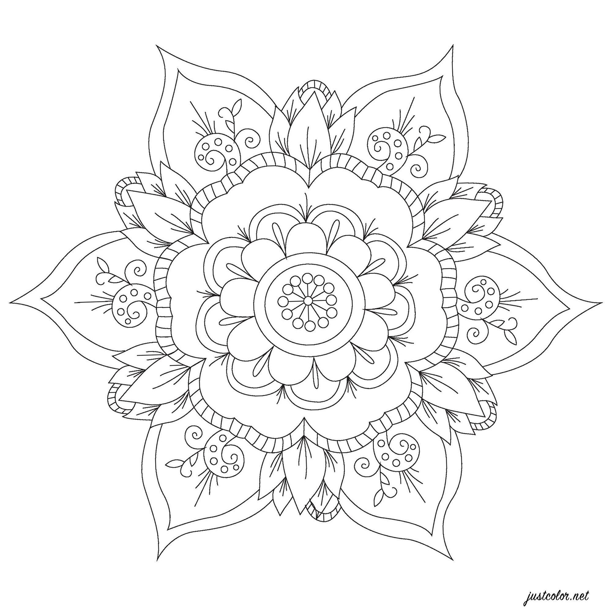 Floral Coloring Pages Simple 183