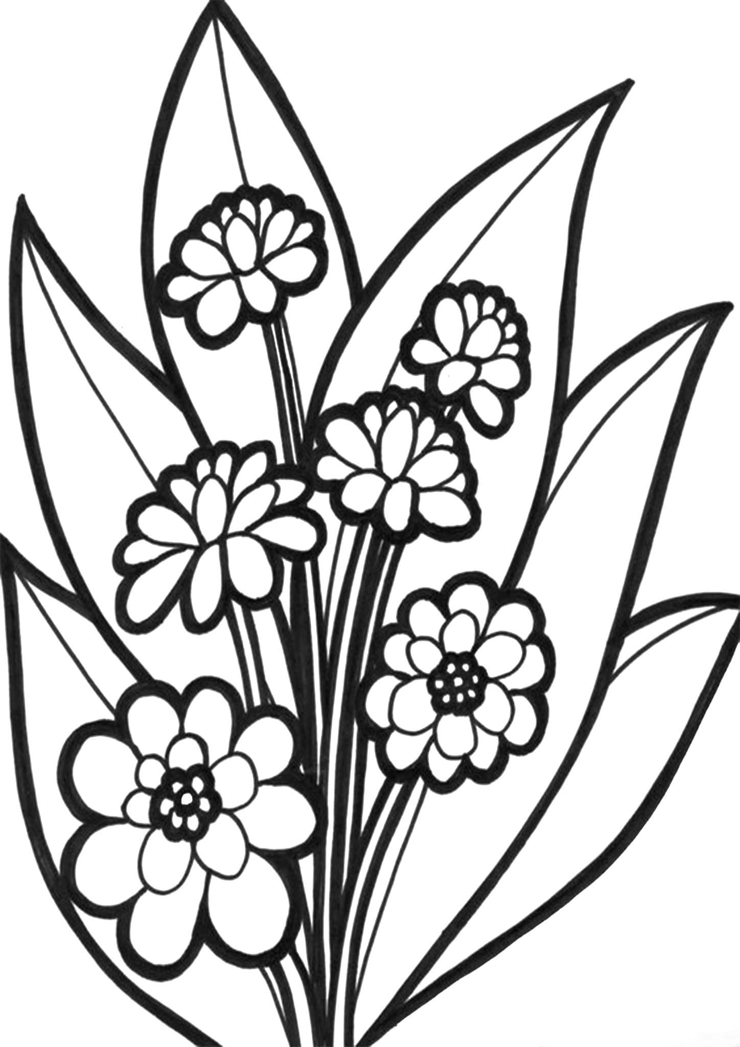 Floral Coloring Pages Simple 188