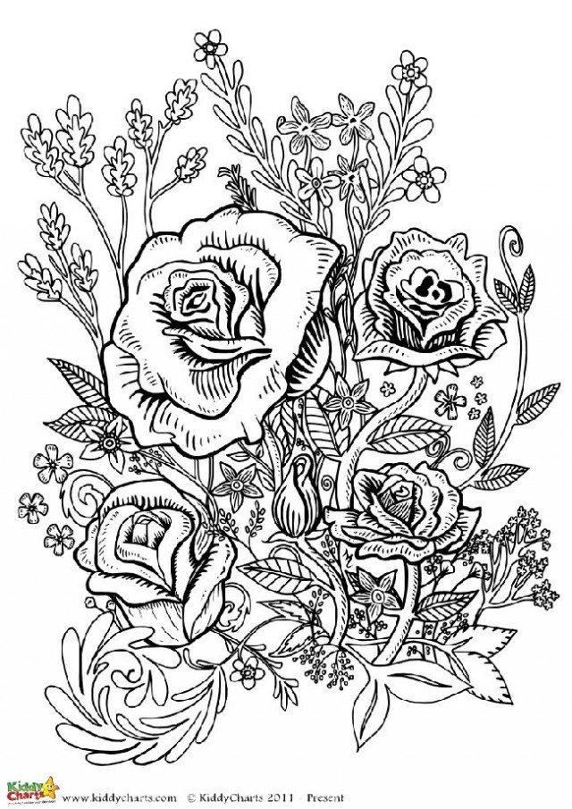 Floral Coloring Pages Simple 190