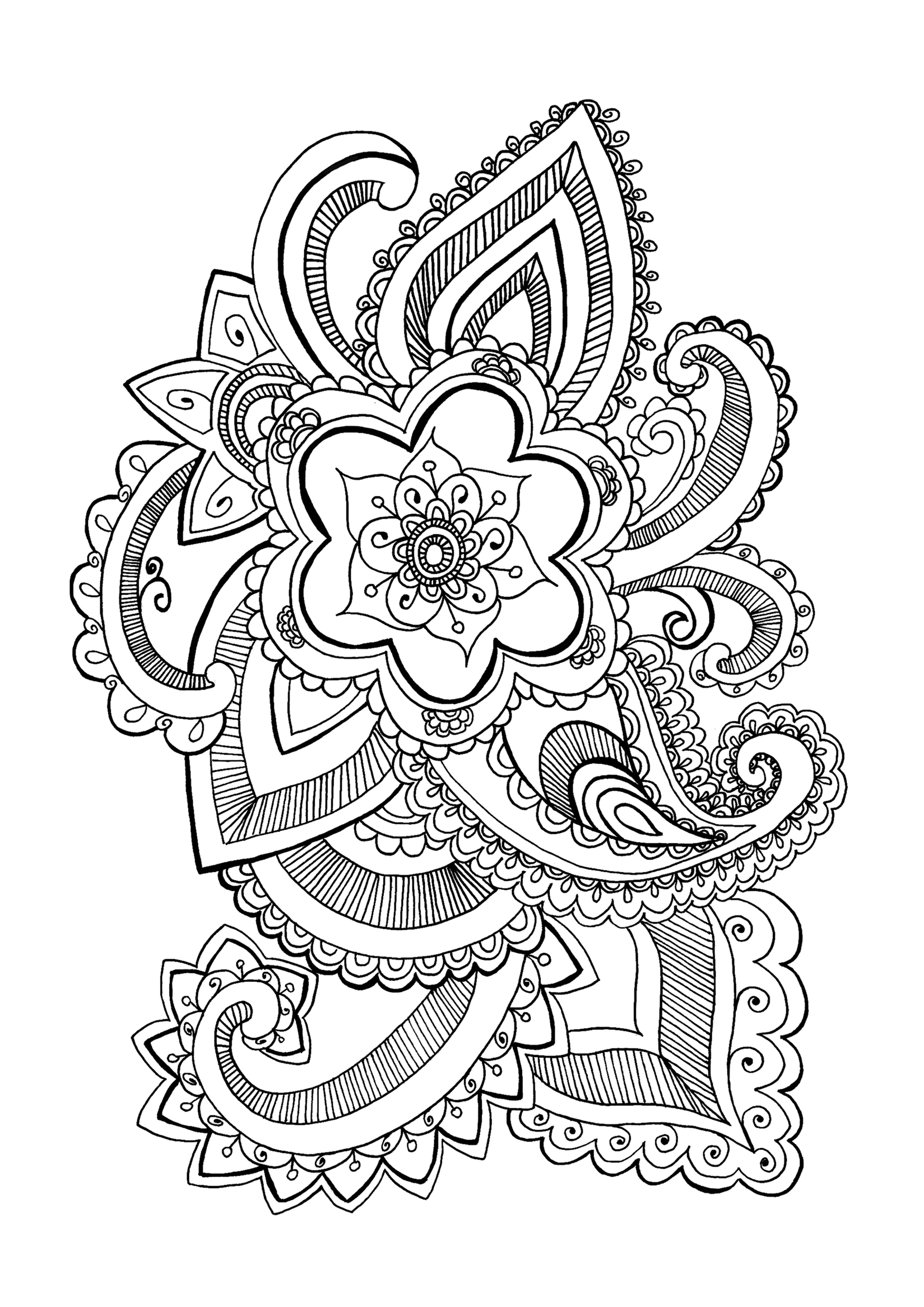 Floral Coloring Pages Simple 191