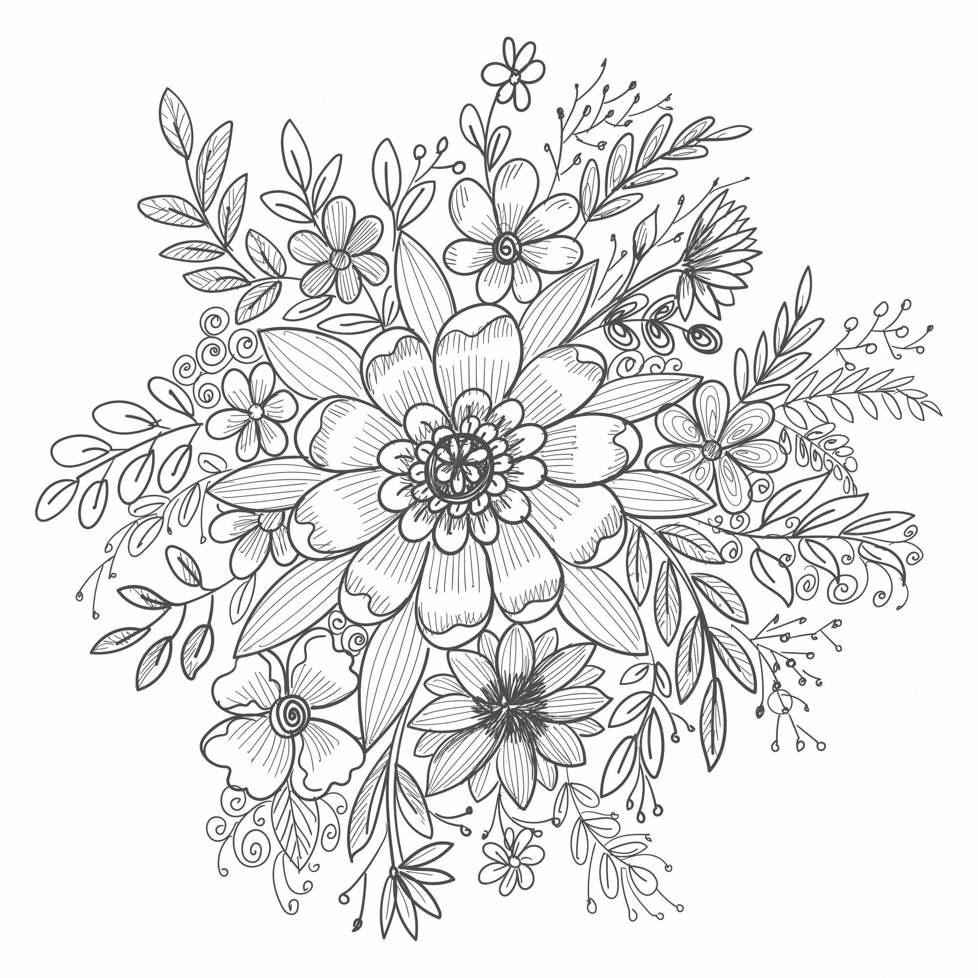 Floral Coloring Pages Simple 199