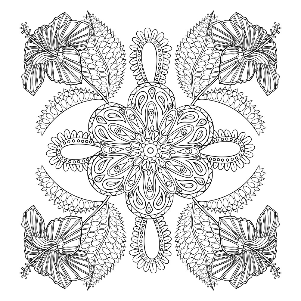 Floral Coloring Pages Simple 2