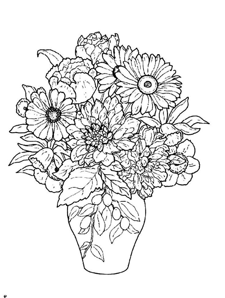 Floral Coloring Pages Simple 20