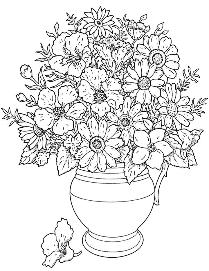 Floral Coloring Pages Simple 21