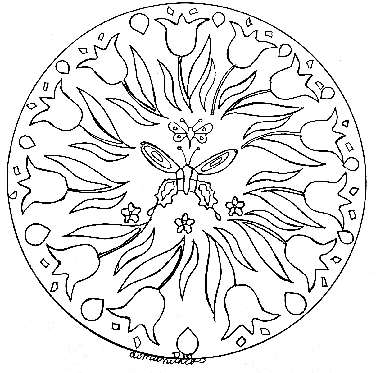 Floral Coloring Pages Simple 30