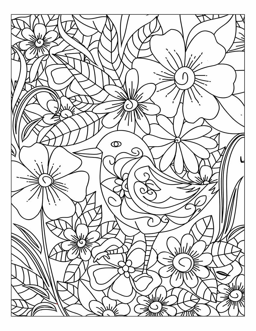 Floral Coloring Pages Simple 4
