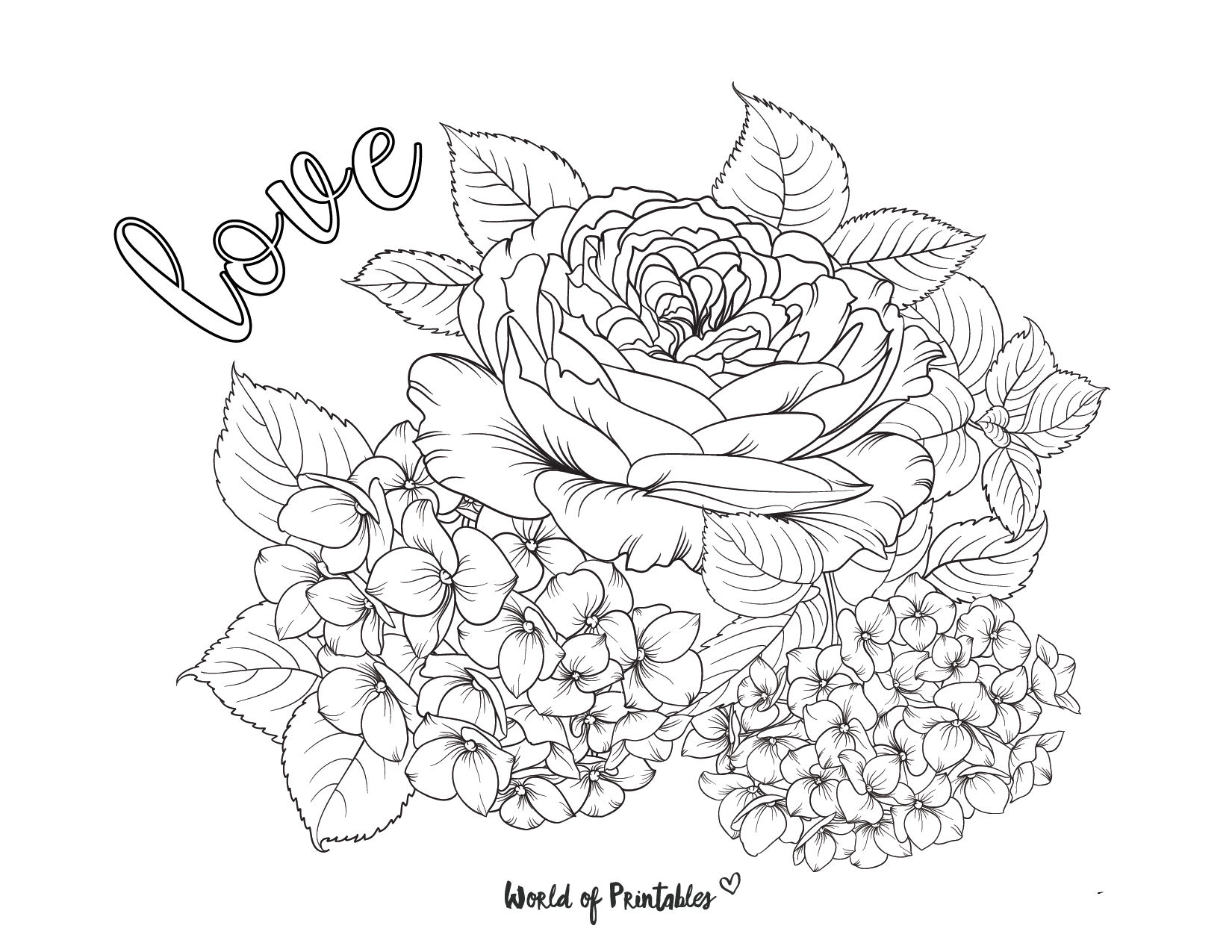 Floral Coloring Pages Simple 45