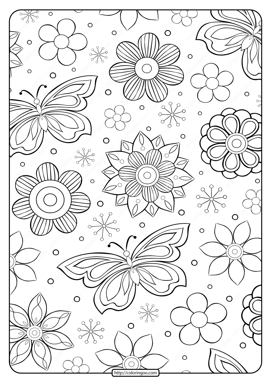 Floral Coloring Pages Simple 46