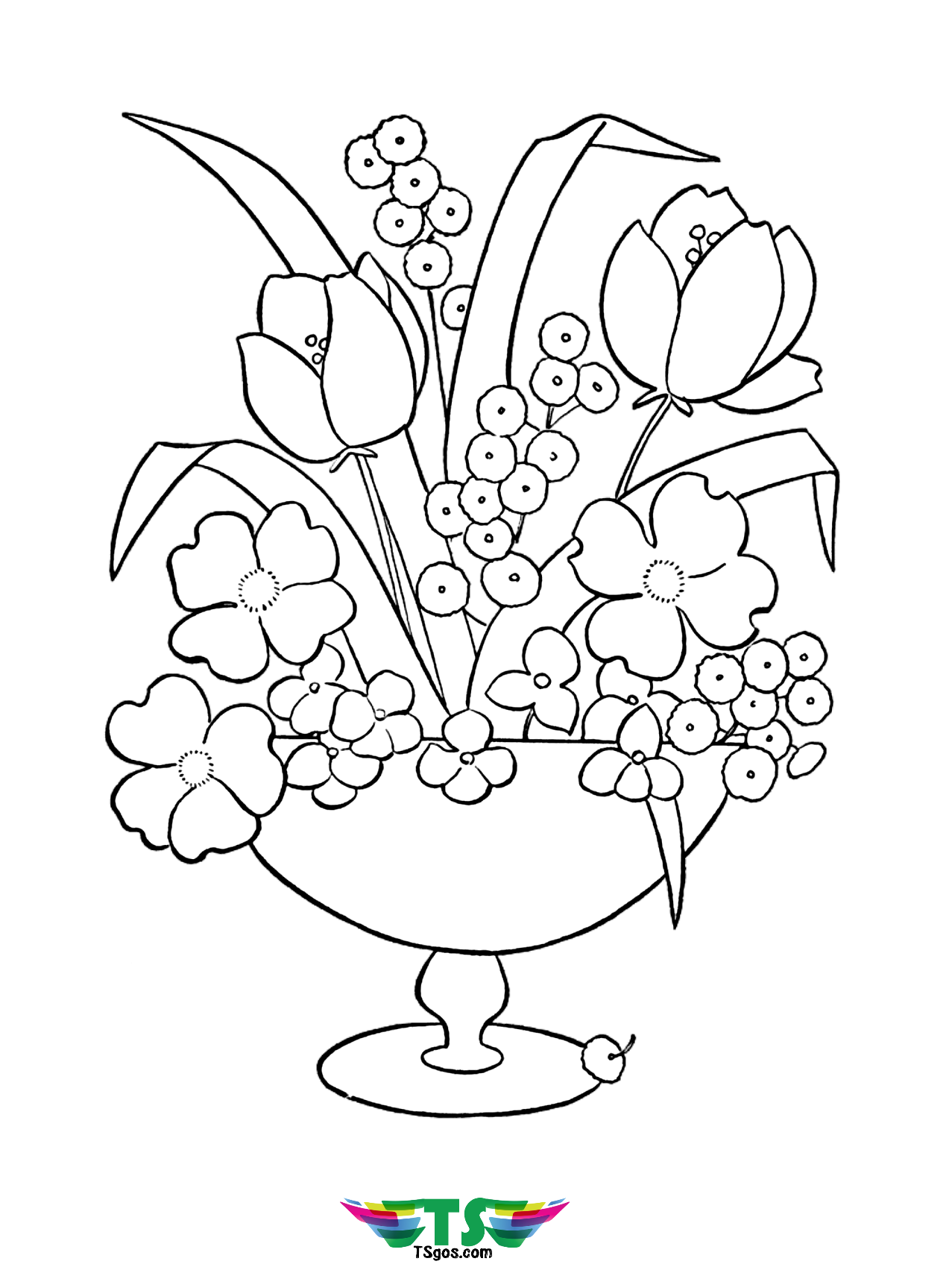 Floral Coloring Pages Simple 48