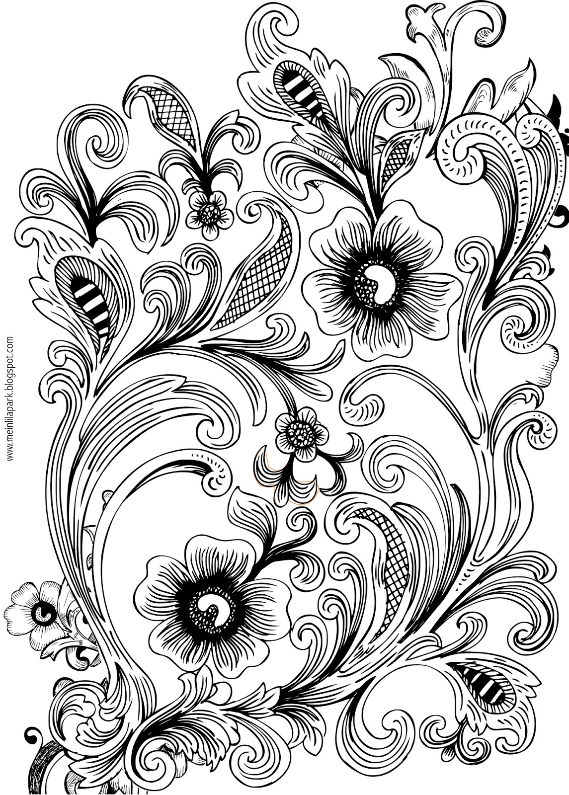 Floral Coloring Pages Simple 49