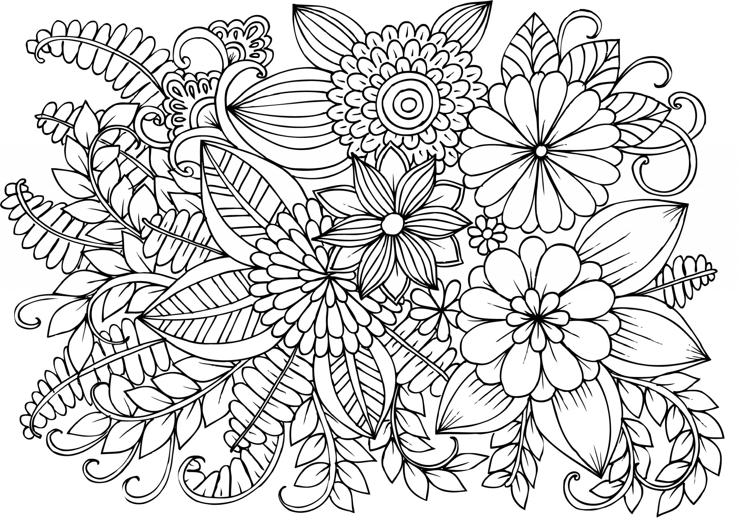 Floral Coloring Pages Simple 5