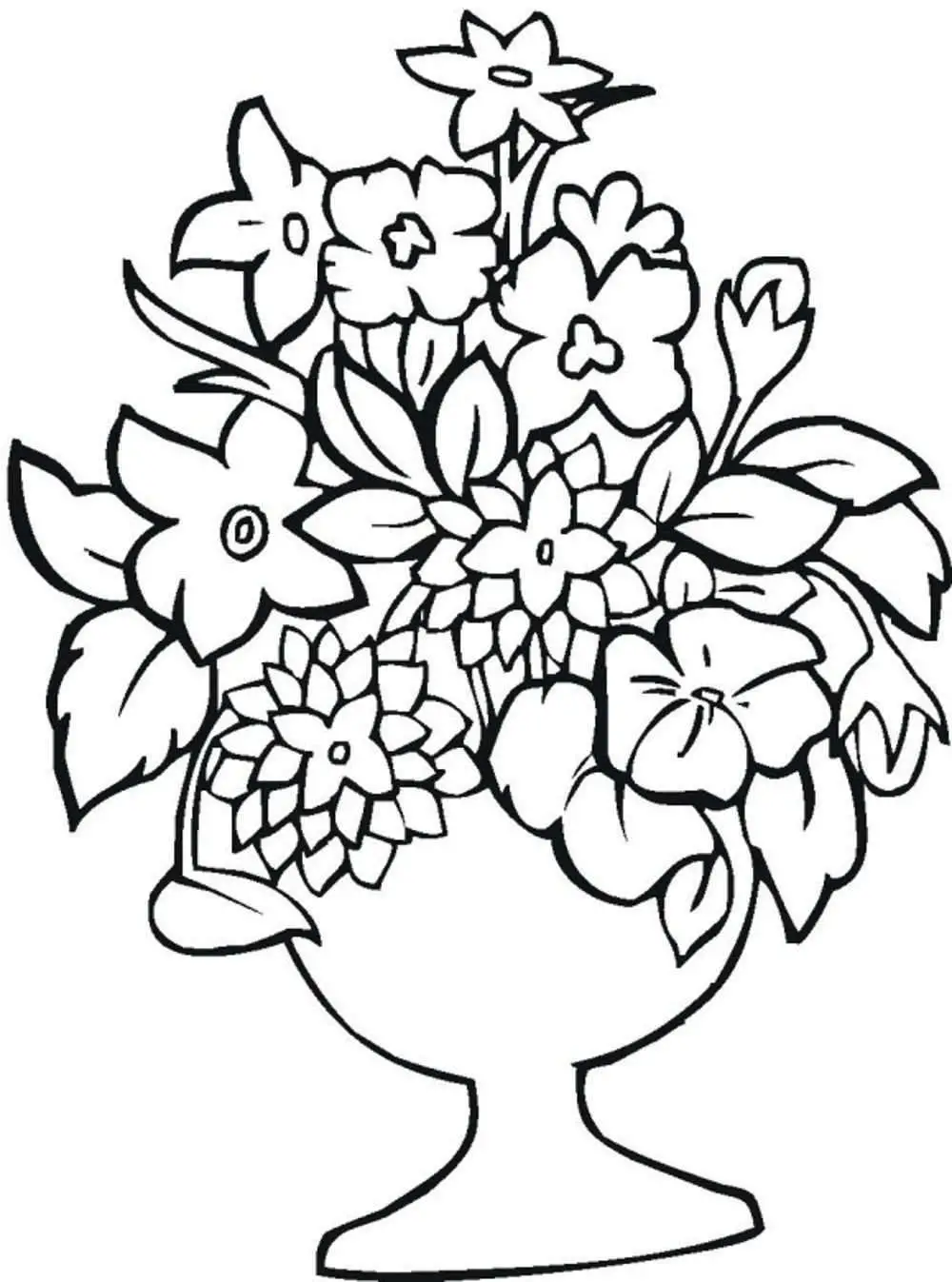 Floral Coloring Pages Simple 51