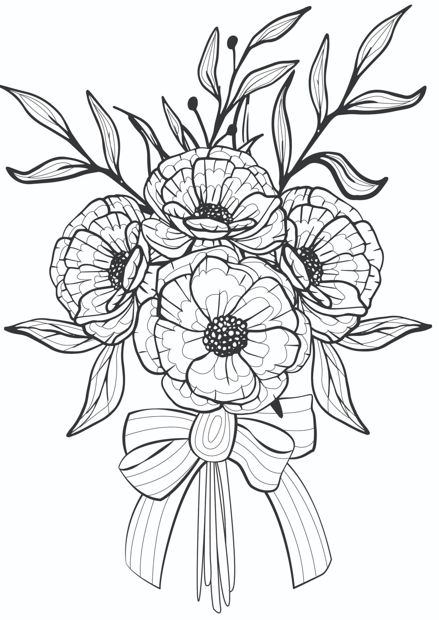 Floral Coloring Pages Simple 69