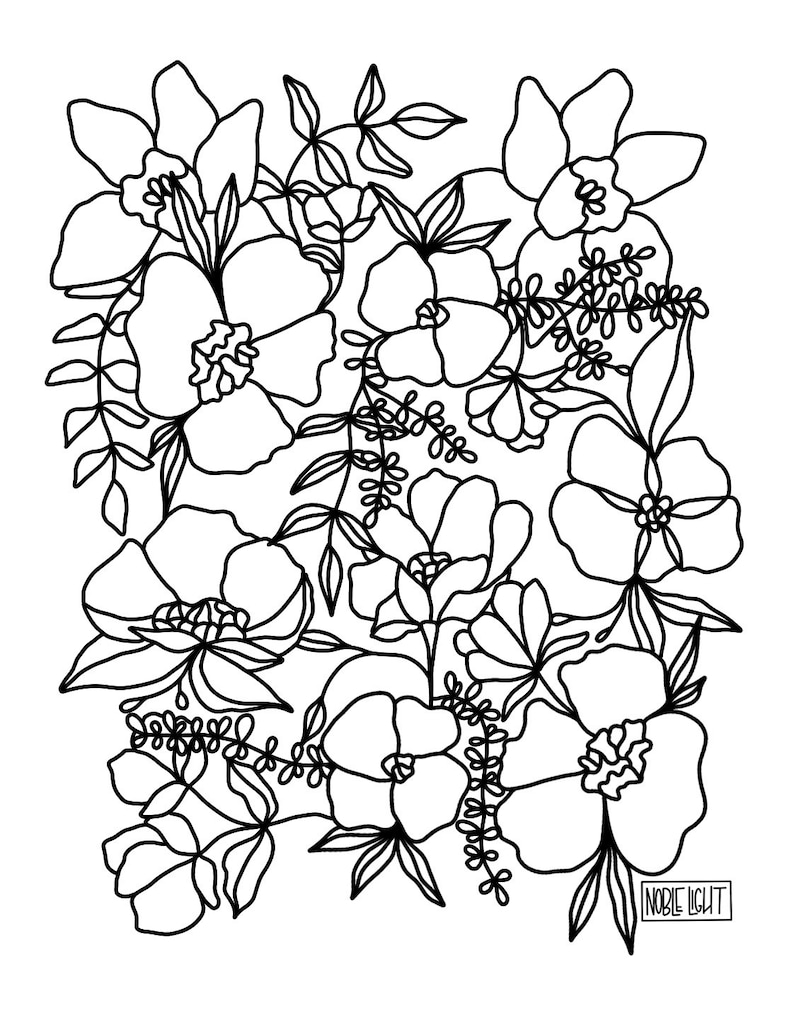 Floral Coloring Pages Simple 75