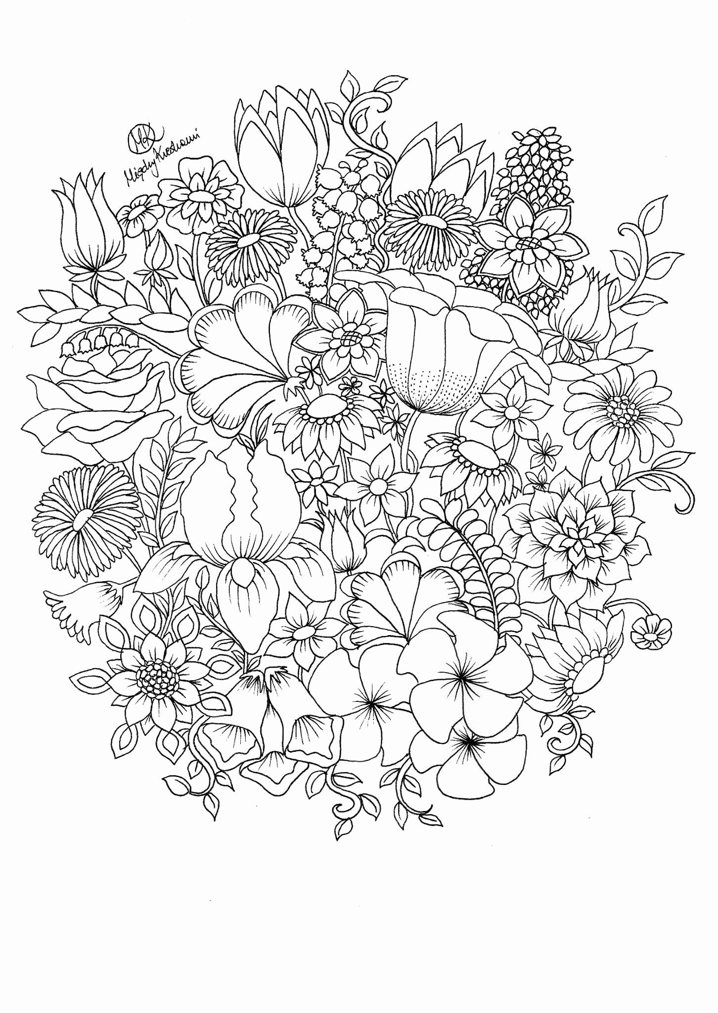 Floral Coloring Pages Simple 81